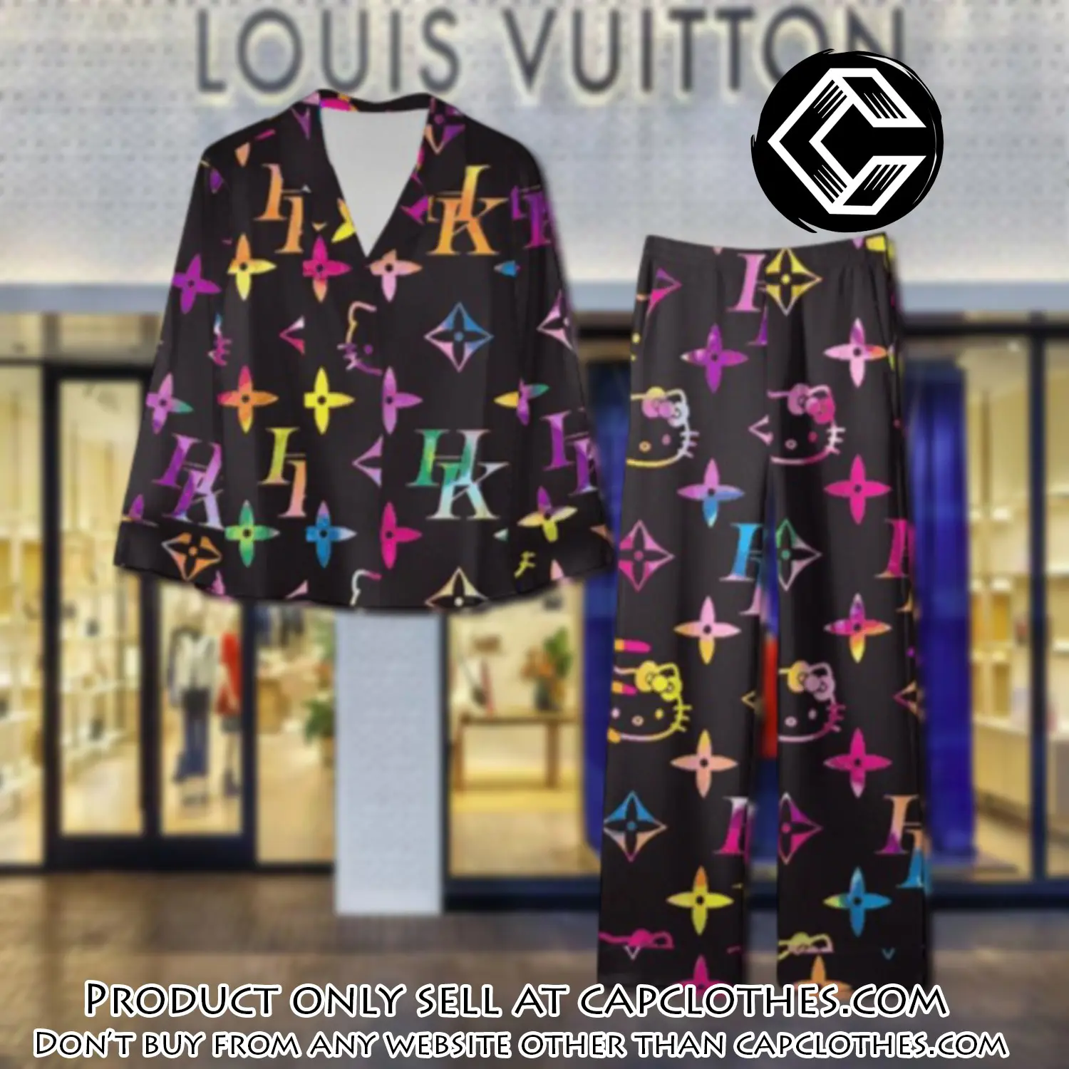 Trending luxury lv satin pajama set pjs1098 cc1729344